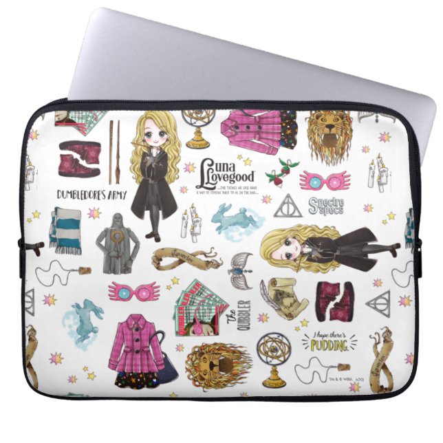 Capa Para Notebook Magia Luna Lovegood Watercolor (Frente)