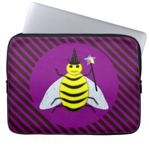 Capa Para Notebook Mágica de Abelhas de Halloween Mágica, Roxa Roxa