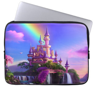 Capa Para Notebook Magical castle landscape, vivid colors and shine