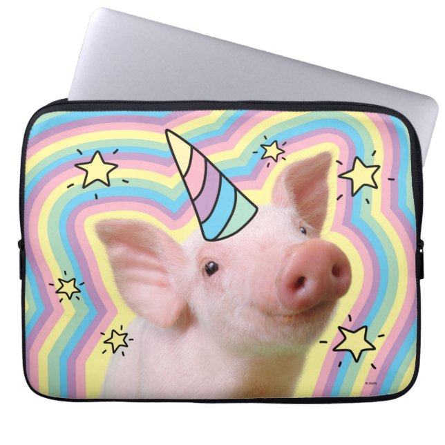 Capa Para Notebook Magical Piglet Unicorn (Frente)