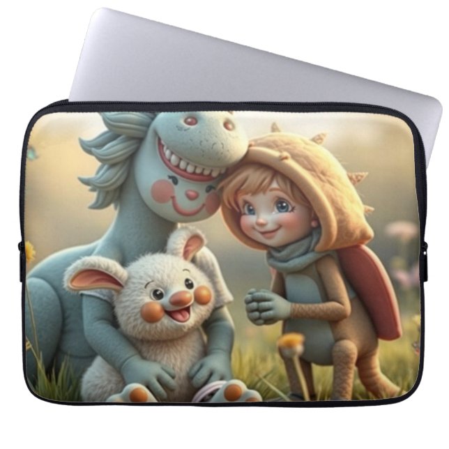 Capa Para Notebook „Magische Freunde im Blütenland“ (Frente)