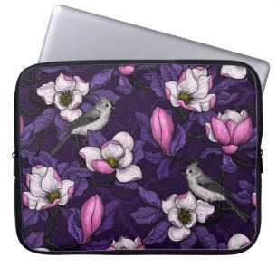 Capa Para Notebook Magnólia florescente e pássaro-do-titrato 4