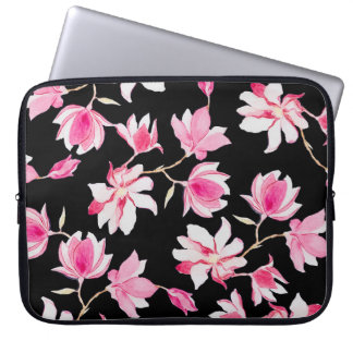 Capa Para Notebook Magnolia Romântica: Negra Aquarela