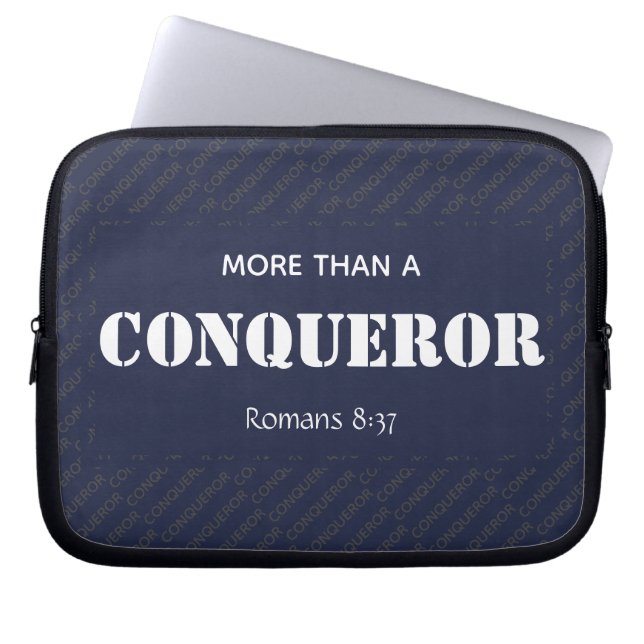 Capa Para Notebook MAIS DO QUE UM CONQUERADOR Cristão Motivacional (Frente)