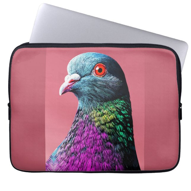 Capa Para Notebook Majestade Pombo Realístico Retrato de Ave Vívido (Frente)
