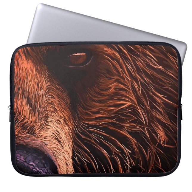 Capa Para Notebook Majestic Bear Portrait Art – Close-Up Wild Animal (Frente)