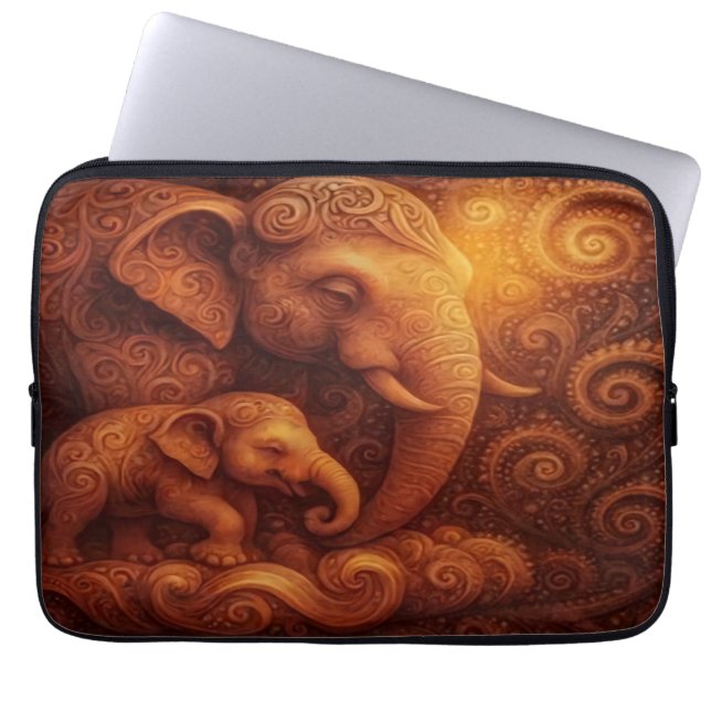 Capa Para Notebook Majestic Elephants Laptop Sleeve (Frente)