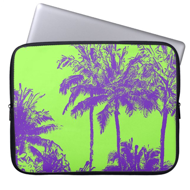 Capa Para Notebook Makena Beach Hawaiian Sketchy Palms Wetcase (Frente)