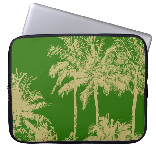 Capa Para Notebook Makena Beach Hawaiian Sketchy Palms Wetcase (Frente)
