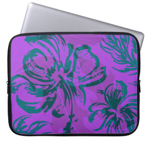 Capa Para Notebook Makole Hibiscus Floral Havaiana Neoprene Wetcase