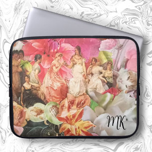 Capa Para Notebook Mala de Laptop bonito com Coloração Floral Rosa-Gi