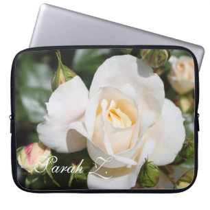 Capa Para Notebook Mala de laptop das flores brancas perfeitas.