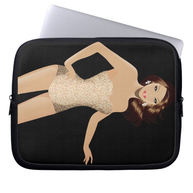 Capa Para Notebook Mala de Laptop de maiô preto (Frente)