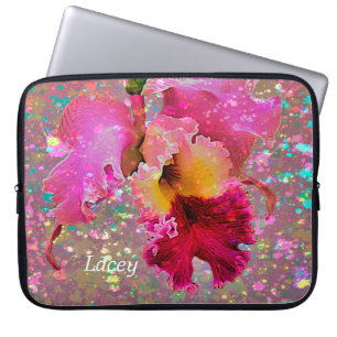 Capa Para Notebook Mala de Laptop Orquídeo Splattered Paint