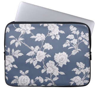 Capa Para Notebook Mala floral azul