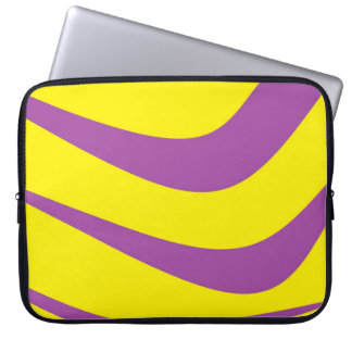 Capa Para Notebook Mala Laptop Amarela Com Faixa Roxa