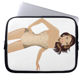 Capa Para Notebook Mala Laptop White Swimetet Girl