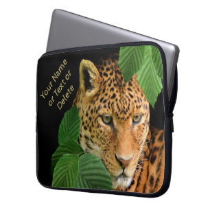Capa Para Notebook Mala-leopardo personalizada com seu TEXTO