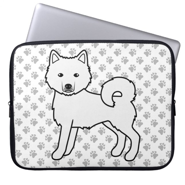 Capa Para Notebook Malamute do Alasca Branco Cachorro de Desenho Anim (Frente)