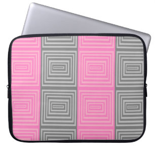 Capa Para Notebook Maleta cor-de-rosa e Laptop com design abstrato