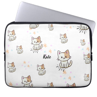 Capa Para Notebook Maleta de Gadget de Padrão de Gatinho Personalizad