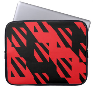 Capa Para Notebook Maleta de Laptop Vermelho e Preto com Padrão de Ab