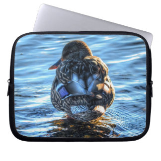 Capa Para Notebook Mallard Duck no Rio do inverno - Foto da vida selv