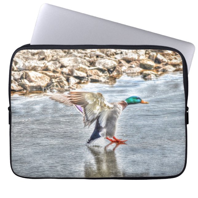 Capa Para Notebook Mallard Duck Wildlife Foto para amantes de aves (Frente)