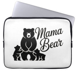 Capa Para Notebook Mama Bear with Cubs Cute Family Bear