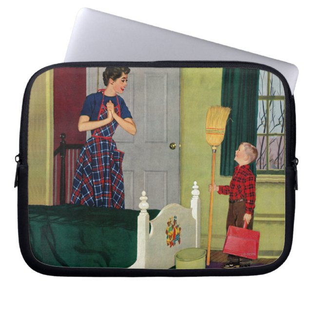 Capa Para Notebook Mamã, eu limpei minha sala! (Frente)