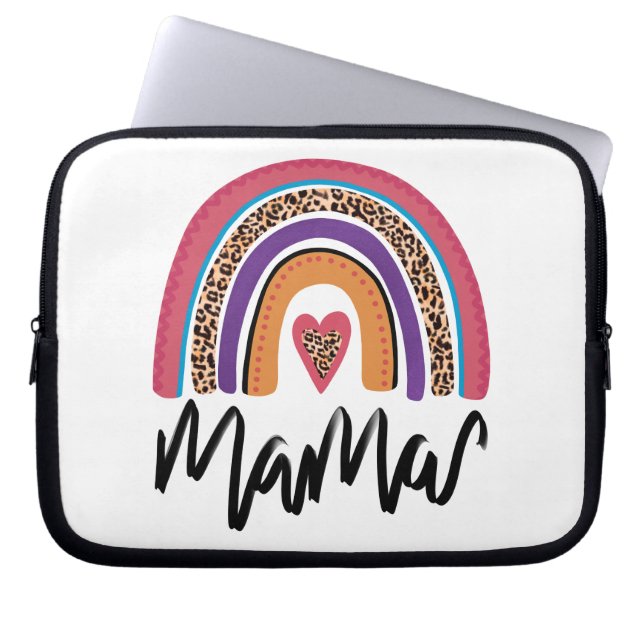 Capa Para Notebook Mama Leopard Rainbow (Frente)