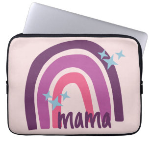 Capa Para Notebook Mama personalizada boêmica rosa-púrpura do arco-ír