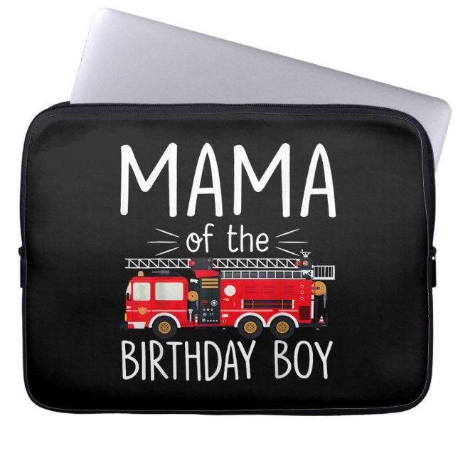 Capa Para Notebook Mamãe do Aniversário do Bombeiro Fa (Frente)