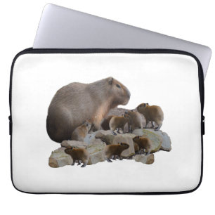 Capa Para Notebook Mamãe E Bebê Capybaras,