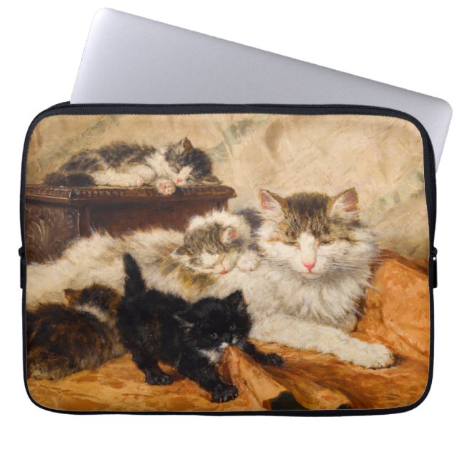 Capa Para Notebook Mamãe e Seus Gatinhos (Frente)