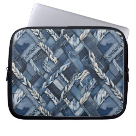 Capa Para Notebook Mancha Escura De Denim E Braids