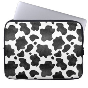 Capa Para Notebook Manchas de Vaca Padrão Impressão em Preto e Branco