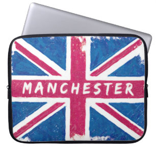 Capa Para Notebook Manchester - bandeira britânica de Union Jack do