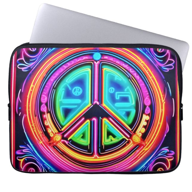 Capa Para Notebook Mandala da Paz Neon (Frente)