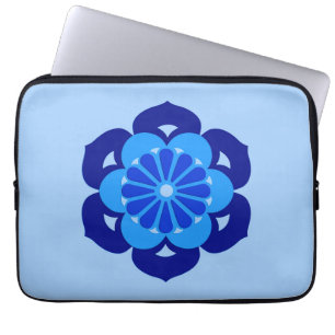 Capa Para Notebook Mandala de Flor de Lótus, Índigo e Azul Claro
