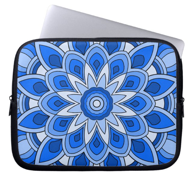 Capa Para Notebook Mandala em Eletrônicos azuis (Frente)