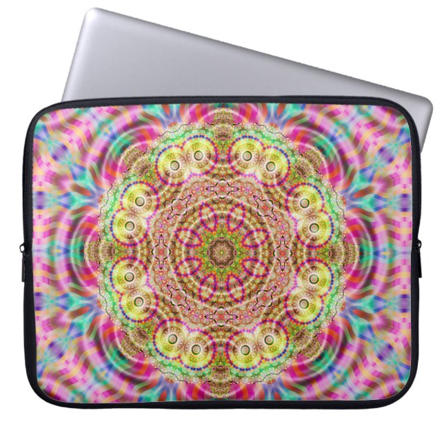Capa Para Notebook Mandala Flower: Design artístico (Frente)
