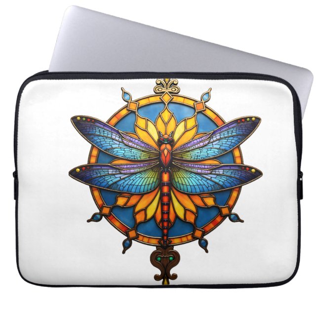 Capa Para Notebook Mandala Libélula Luminosa Geometria Sagrada Espiri (Frente)