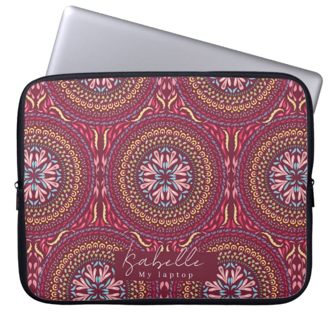 Capa Para Notebook Mandala Magenta (Frente)