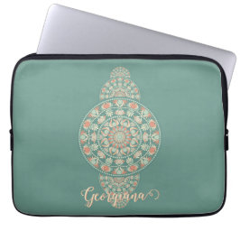 Capa Para Notebook Mandala Ortográfica Personalizada de Sage & Sand