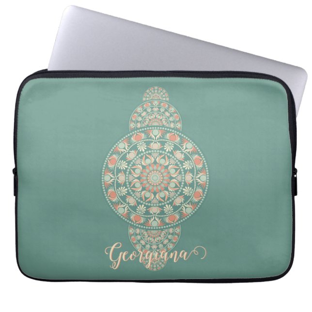 Capa Para Notebook Mandala Ortográfica Personalizada de Sage & Sand (Frente)