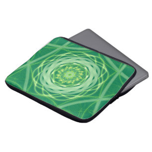 Capa Para Notebook Mandalá Radioso Verde de Espirografo
