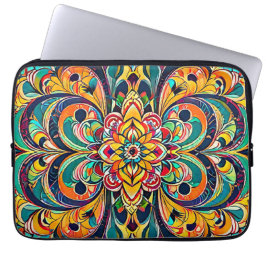 Capa Para Notebook Mandala Sinfonia de Cores – Floral Psicodélico Ous