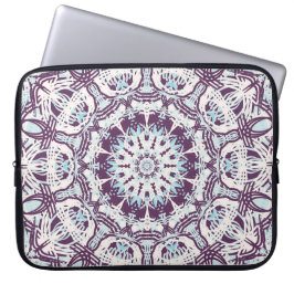 Capa Para Notebook Mandala Spiritual Kaleidoscope Blue Purple White