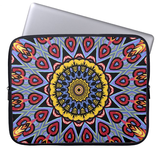 Capa Para Notebook Mandala Trippy Retro Hippie Boho Chic Bohemian (Frente)